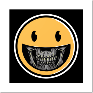 smile skull Posters and Art